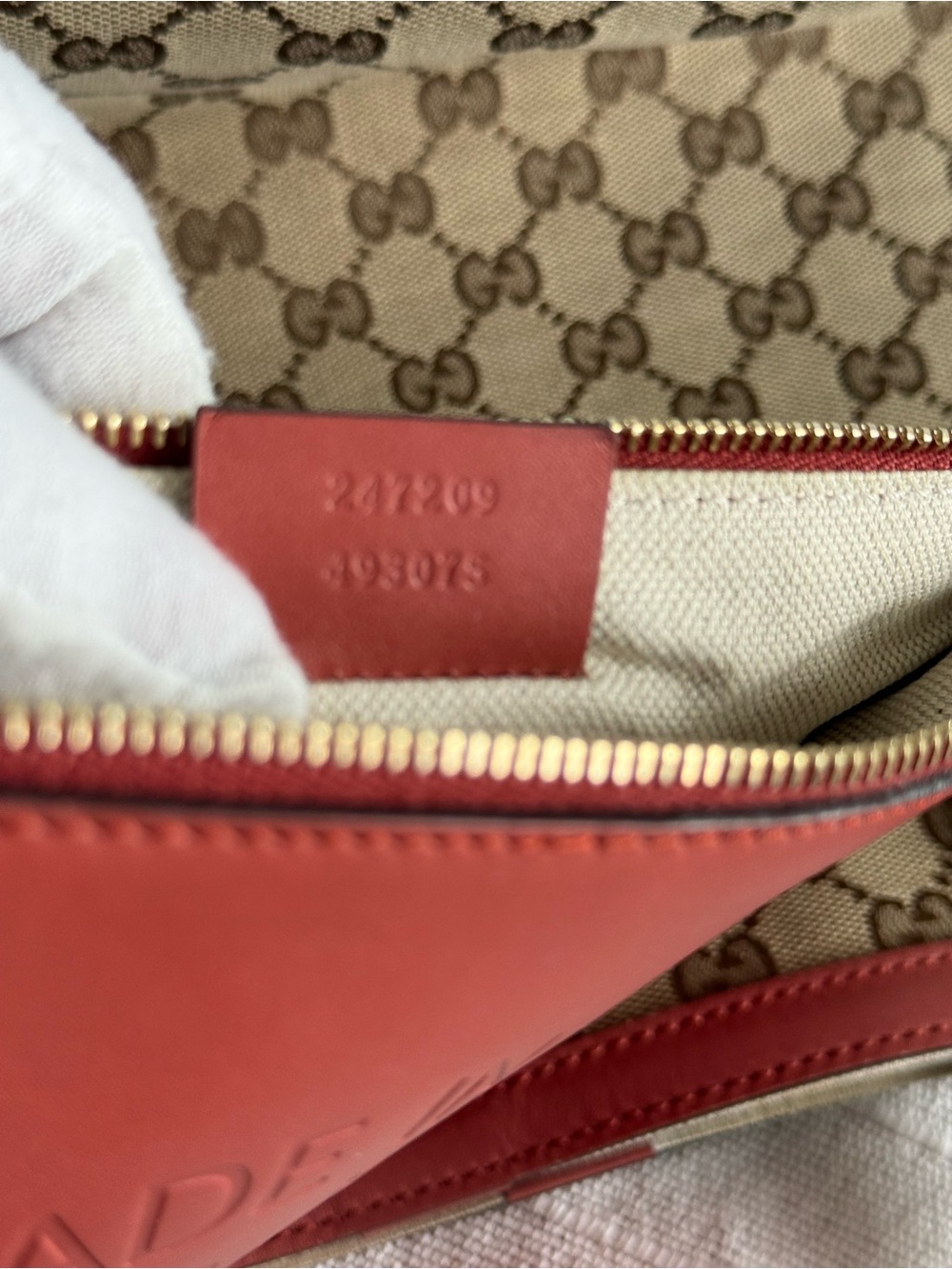 Gucci Beige Brown Monogram Tote with Pink Trim - Picture 9 of 10